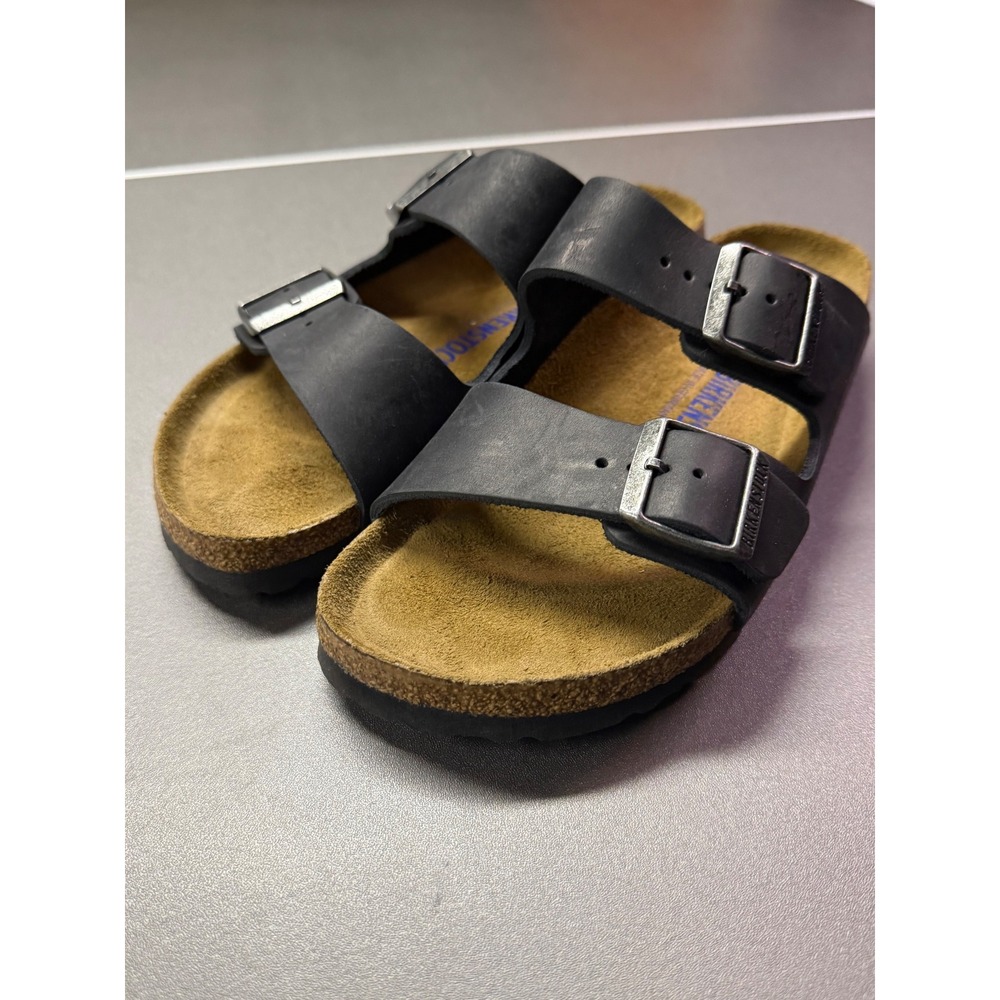 Birkenstock Arizona Soft Footbed Black Oiled Leather Sandals EU 40 US 9-9.5 L9